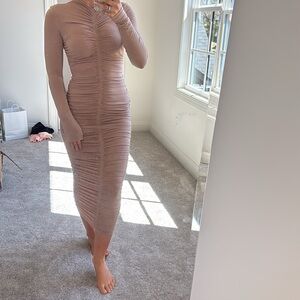 A.L.C. Long Sleeve Ruched Dress in Blush